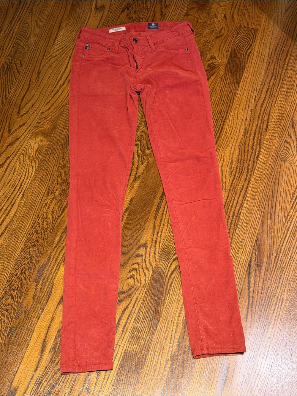 AG Adriano Goldschmied Skinny Corduroy Jeans - Rust red